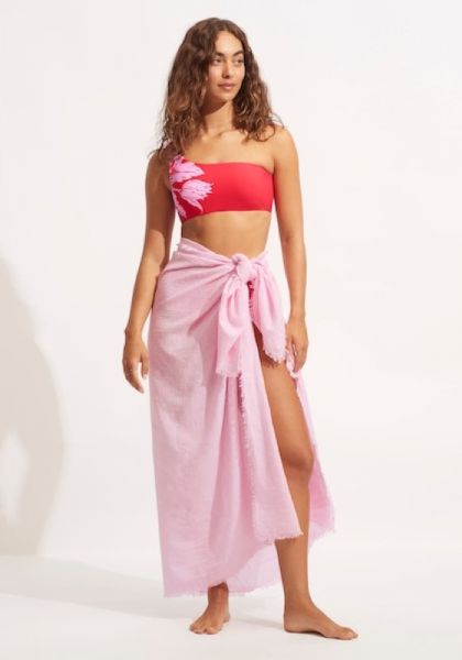 Seafolly textured cotton pink sarong