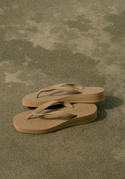 Tapered Platform Flip Flops Sand