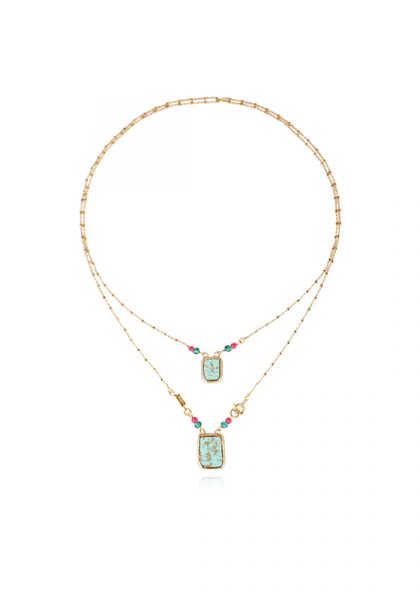 Totem Scapulaire Necklace Turquoise 