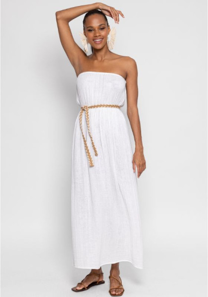Sundress Anoushka Long cotton gauze white dress