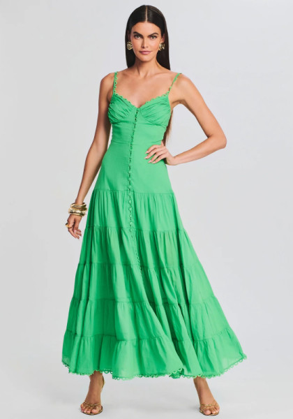 Melia Long Dress Green 