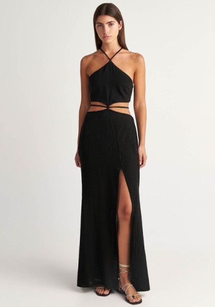 Pearl and Caviar Black Cut Out Dress