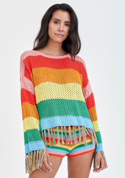 Pitusa Rainbow Crochet Shorts