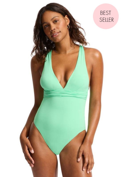 Seafolly | Active Cross Back Swimsuit Mint