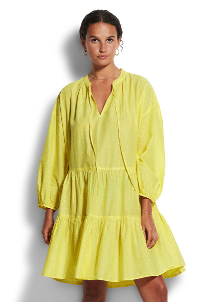 Boheme Tiered Dress Yellow