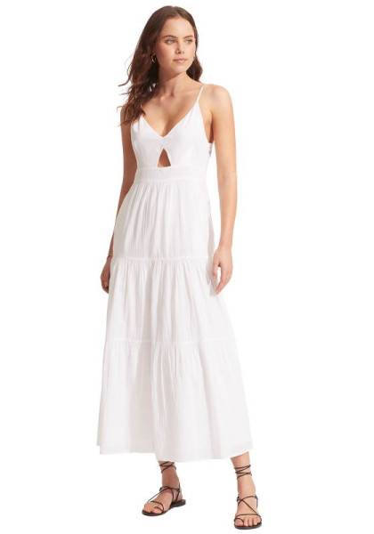 Seafolly by the sea maxi dress white