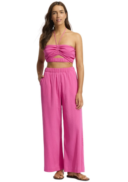 Seafolly Crinkle Beach Pant Hot Pink