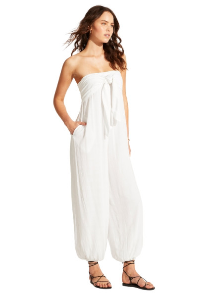 Seafolly | Dunes Strapless Jumpsuit White
