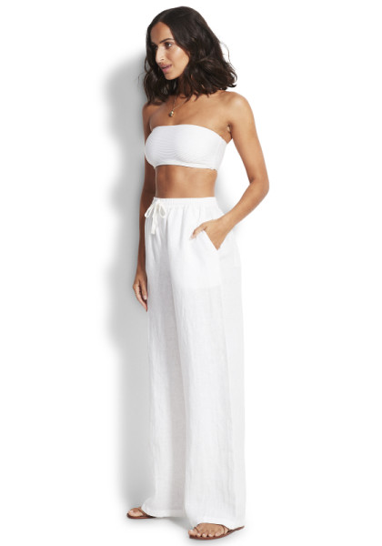 Seafolly Essential White Linen Pant