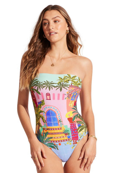 On Vacation, Bandeau Swimsuit Seafolly