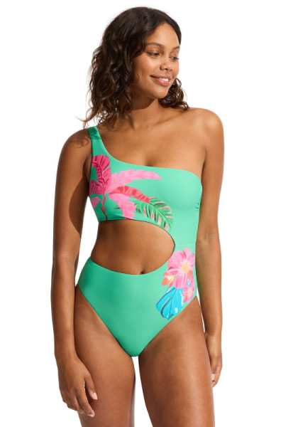 Seafolly, one shoulder swimsuit 