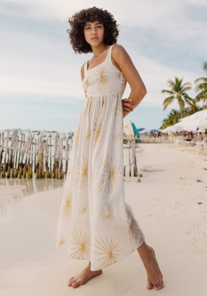 Sundress, Amande Dress in white and gold